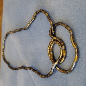Gun Metal, Silver & Gold Knot-Lace Snake Necklace/Bracelet Mold-able Jewelry